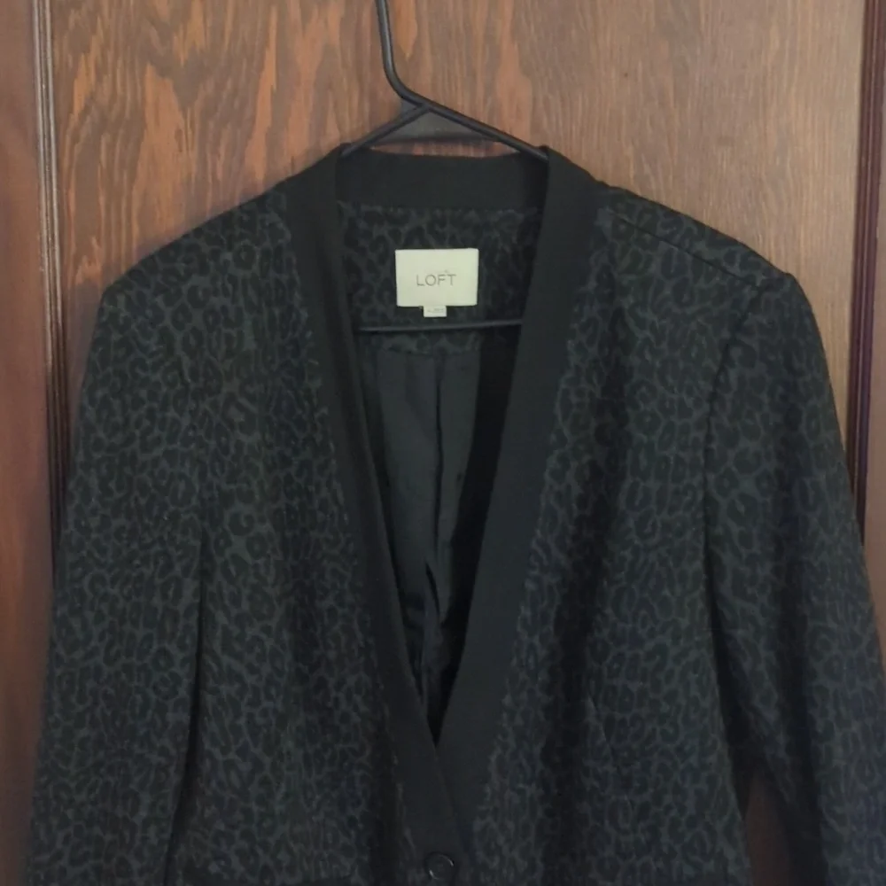 Loft Animal Print Business Professional Blazer Size 14 - Picture 2 of 8
